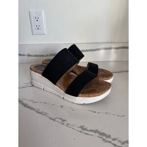 Adrienne Vittadini Sport Wedge Strap Sandals‎ Size 9.5 Black